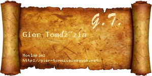 Gier Tomázia névjegykártya